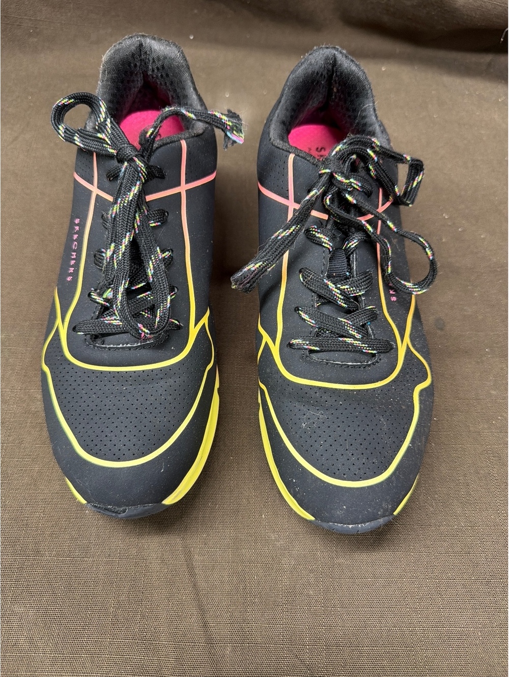 Skechers Black and Multicolor Athletic Sneakers